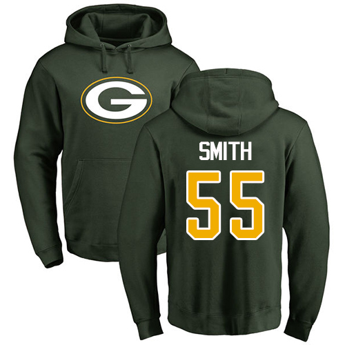 Men Green Bay Packers Green #55 Smith Za Darius Name And Number Logo Nike NFL Pullover Hoodie Sweatshirts->green bay packers->NFL Jersey